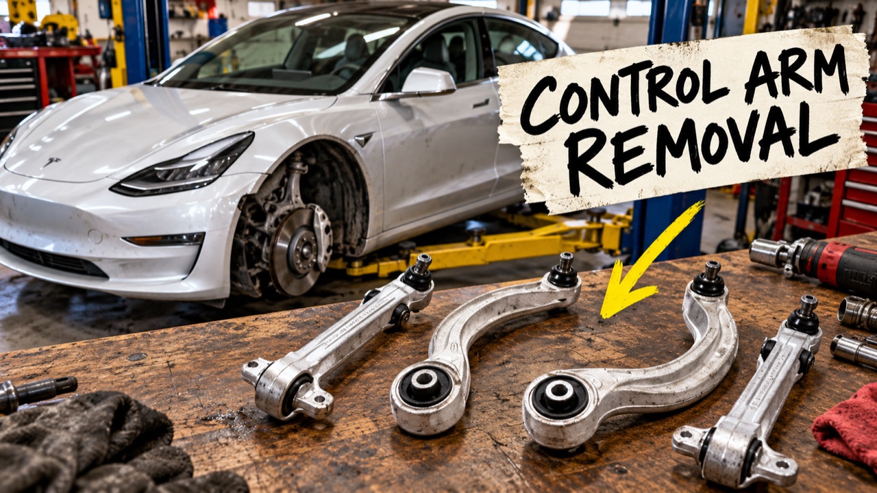 Model 3 & Y: lower control arm removal, Jordan Horwitz video thumbnail